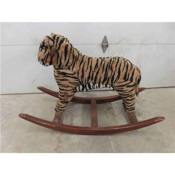 Rocking Tiger on Heavy Wooden Base 18.5" x 33" x 48"