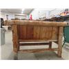 Image 2 : Rustic Log Built 2 Seated Bench, Red Plaid Cover is Removable 22" x 35" x 48" 