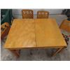 Image 2 : Wooden Table 30" x32" x 40" & 4 Chairs with Padded Seats