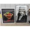 Image 1 : 2 Pictures ; White Framed 26.25" x 31" & Johnny Dep Hardboard 24" x 36"