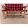 Image 2 : Rustic Log built 2 Seater Bench, Red Plaid Cover is Removeable 22" x 35" x 48"