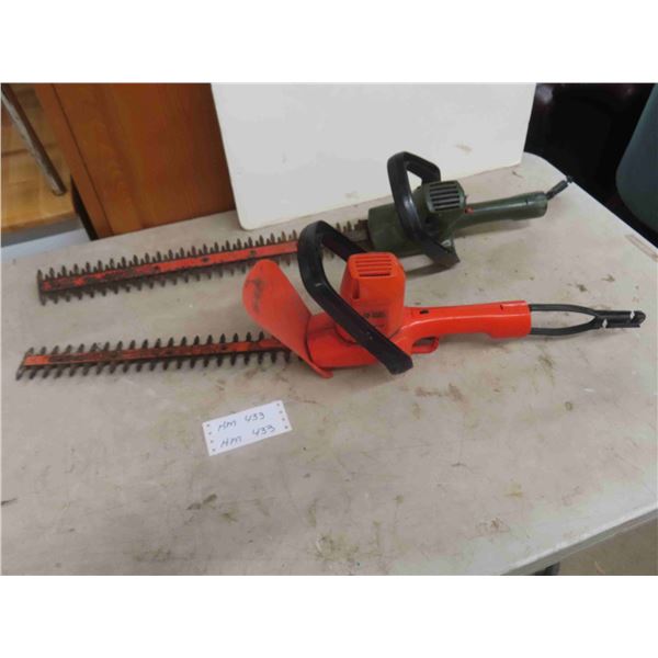 2 Electric Hedge Trimmers ; B+D 16  + 22  