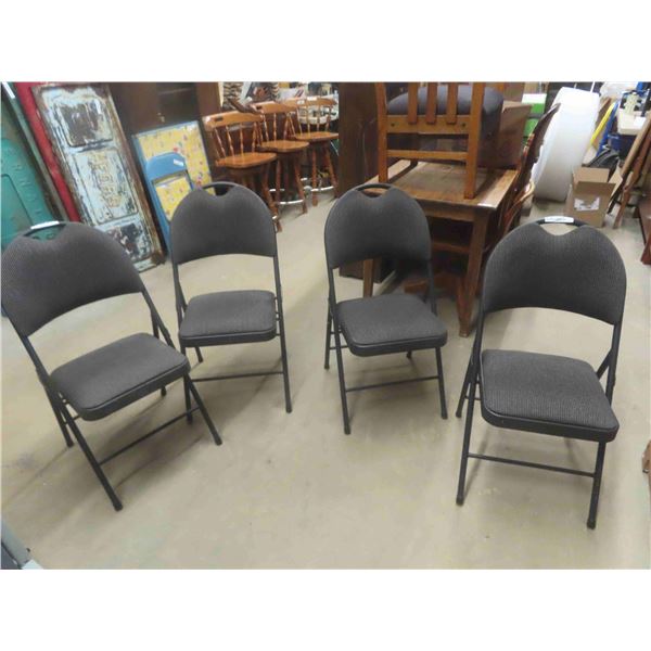 4 Folding Chairs with Comfy Padded Seats