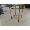 Image 3 : Brass + Glass End Table 22" x 23" x 27" 