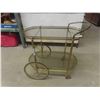 Image 1 : Brass + Glass Tea Cart - 2 Tier 15" x 25" x 29" 