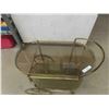 Image 2 : Brass + Glass Tea Cart - 2 Tier 15" x 25" x 29" 