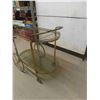 Image 4 : Brass + Glass Tea Cart - 2 Tier 15" x 25" x 29" 