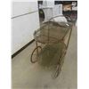 Image 5 : Brass + Glass Tea Cart - 2 Tier 15" x 25" x 29" 