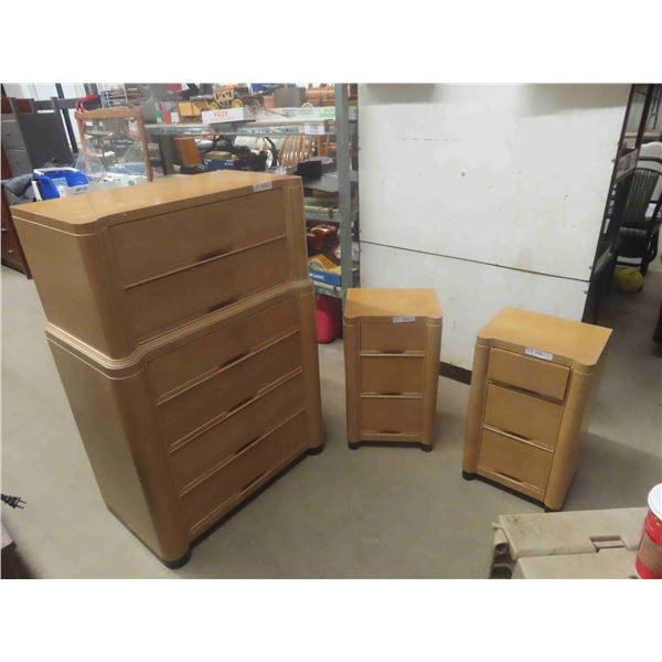 Dresser, 6 Drawer 18" x 32" x 49" & 2 Night Tables - 3 Drawer 13" x 16" x 27" 