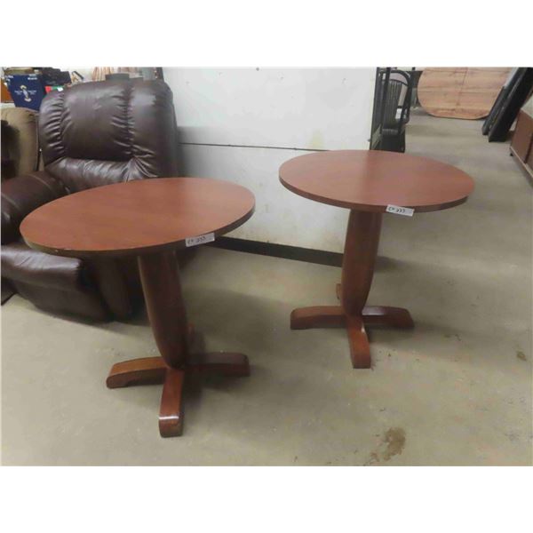 2 Pedestal Tables- Matching