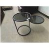 Image 1 : Metal Frame 2 Tier Glass Top Stand - 1 Tier has Swing Out 17" x 18" 