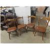 Image 1 : 4 Kitchen Chairs - Wood with Padded Seats