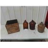 Image 1 : 3 Wine Jugs & Wooden Bottle Crate