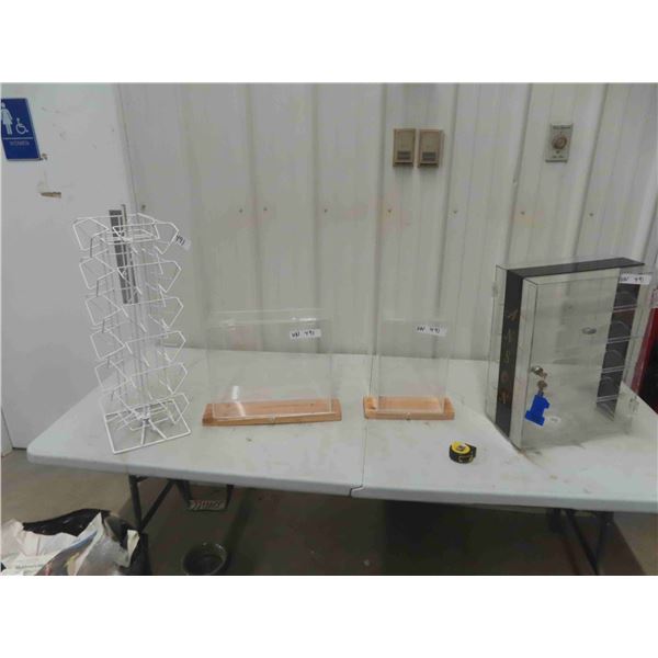 Display Case - Swivel , 2 Sided, Locking 8" x 13.5" x 19", Display  Case 4" x 8" x 12", 