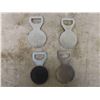 Image 2 : 4 Vintage Rare Beer Bottle Openers ; Labatts, Canadian, Miller