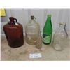 Image 1 : Rare 1.5 Quart Milk Bottle, Bright Grape Juice Brown Bottle, Clear Finger Jug, Sprite