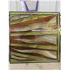 Image 2 : 3pc Stained Glass Abstract Picture - each piece 22.5" x 22.25"