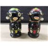 Image 2 : Black Americana Salt + Pepper Shakers - 4 Sets