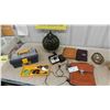 Image 1 : Full Sewing Box, Swag Light Shade, Polaroid Camera, Leather Pouches, Plus