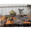 Image 1 : Camo Saddle Bag, Dog Blind, Folding Stool, Canvas Backpack + Carry On 