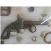 Image 2 : Civil War Relic Pistol Parts, Bullet, Belt Buckle, Ring Hardware 8.5" x 12" Frame