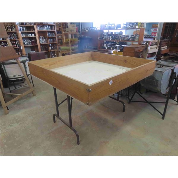 (2) Dump Tables with Folding Legs 36'' x 48'' x 48''