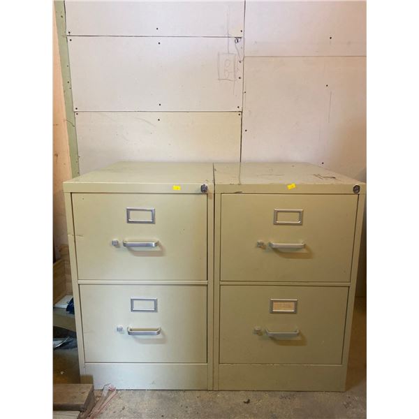 Set Of Two Drawer Metal Filing Cabinets 18L x 27W x 29D
