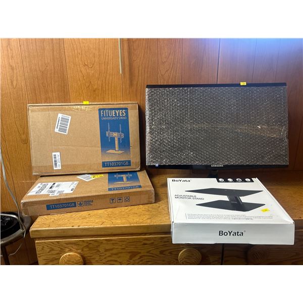Samsung 20In Monitor ,BO YATA Adjustable Stand ,And Two Fitueyes Universal Stands All Brand New