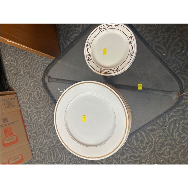 Assorted Plates And Garden Table