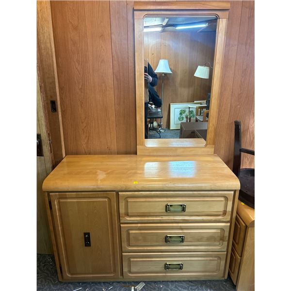 Vintage Wooden Vanity Dresser 43L x 18D x 68T ( Measured At The Longest Points)