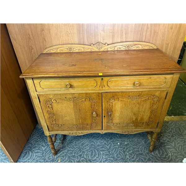 Antique Wooden Carved Sideboard 24L x 18D x 40T