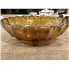 Image 1 : Indiana iridescent carnival glass footed fruit bowl. Oval harvest grape pattern. 12" vintage.