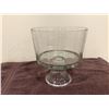 Image 1 : Vintage Anchor Hocking pedestal trifle bowl. Clear glass. 8" diameter, 9" tall.