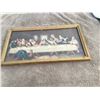 Image 2 : Vintage 1950s gold painted wood framws Last Supper picture.  16" x 9".
