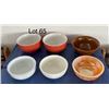 Image 1 : 6 small bowls for dipping sauces, toppings, pickles etc 1 fireking iridescent