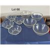 Image 1 : 8 dessert bowls 4 larger plain glass, 4 vintage thumbprint glass dessert bowls