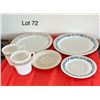 Image 1 : 1 corningware mugs, 3 matching large plates, 3 corelle saucers with 2 matching plates