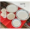 Image 2 : 1 corningware mugs, 3 matching large plates, 3 corelle saucers with 2 matching plates
