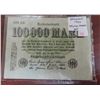 Image 1 : Germany – Weimar Republic. 1923 100,000 Mark Reichsbanknote. VF.