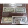 Image 1 : Philippines. Japanese Invasion Money. ND (1942). Lot of 4 notes for 1 centavo, 5 centavos, 10 centav