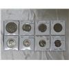 Image 1 : Lot of 8 U.S. coins including Eisenhower Dollar, Susan B. Anthony dollars, John F. Kennedy Half Doll