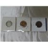 Image 2 : Lot of 3 1867 – 1967 Queen Victoria & Queen Elizabeth 17mm medals. Metals include bronze, brass & si