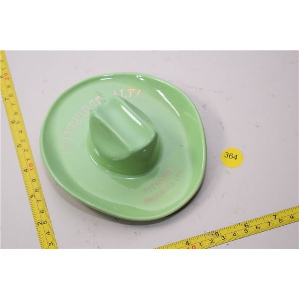 Hycraft cowboy hat ashtray - green