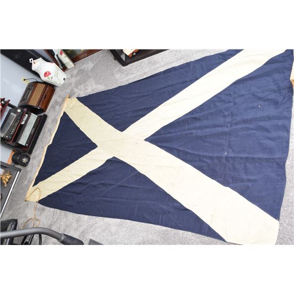 Huge 9' Antique Scottish flag - Queens Saskatoon Visit