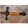 Image 4 : Exceptional Templar knights sword - ornate - Leather sheath needs sewing
