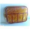Image 3 : Heavy carnival glass divided tray - approx. 9x12 1/2 inches