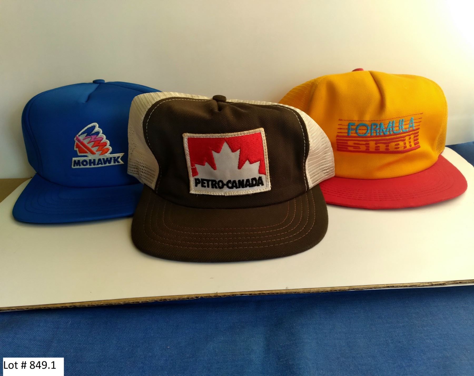 Shell Oil Hat Set of 3 oil company 1980s snapback hats - Shell, Petro-Canada, Mohawk ...