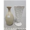 Image 1 : Hobnob milk glass and pottery vases