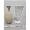 Image 2 : Hobnob milk glass and pottery vases
