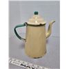 Image 3 : Cream/Green trim enamel coffee pot